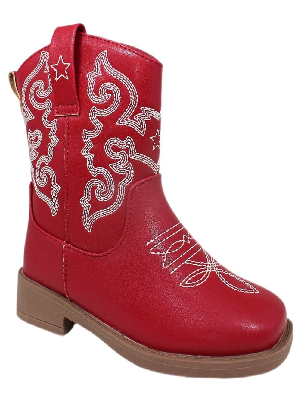 Toddler Boys Cowboy Boots Size 9 10 11 or 12 Faux Leather Red